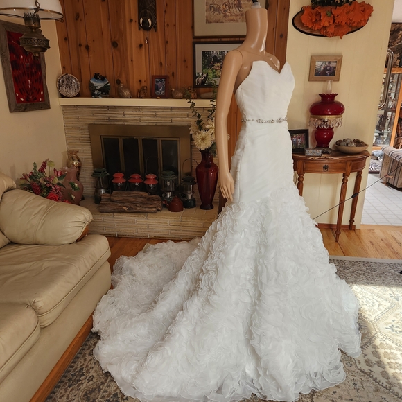 NWT Jasmine Bridal Ivory Wedding Gown | Style T394 | Size 6  - Picture 14 of 16